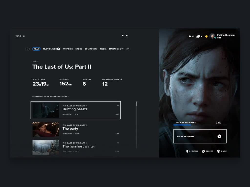 PS5 UI Concept Video From Reddit