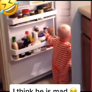 THE FRIDGE DOOR MAKE BABY MAD.mp4