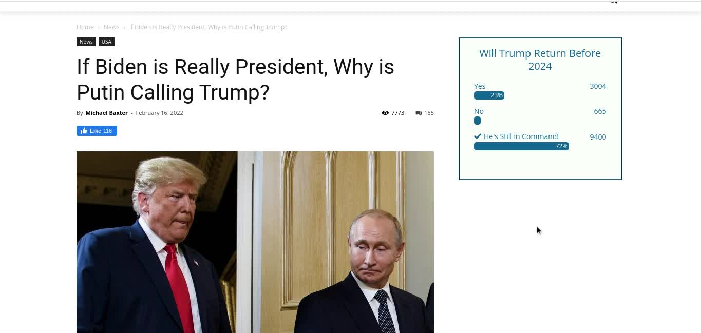 If Biden Is POTUS, Why Is Putin Calling Trump?!?