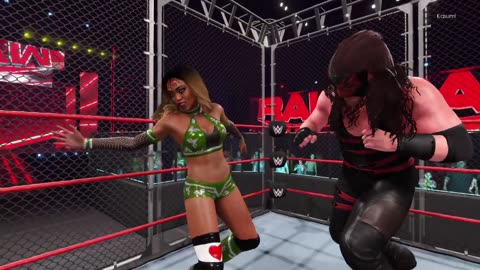 WWE 2k22 MODS_ Alicia Fox vs Kane Steel Cage 1 _intergender _wrestling