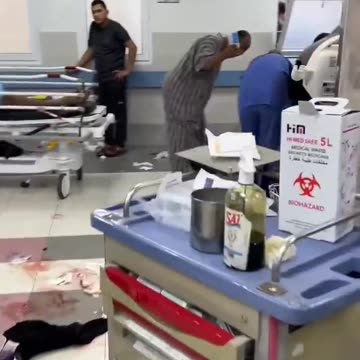 Gaza hosptial filled with civilians injured from Israeli bombing