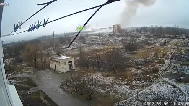 Rocket attack on the Lisichansk brewery.