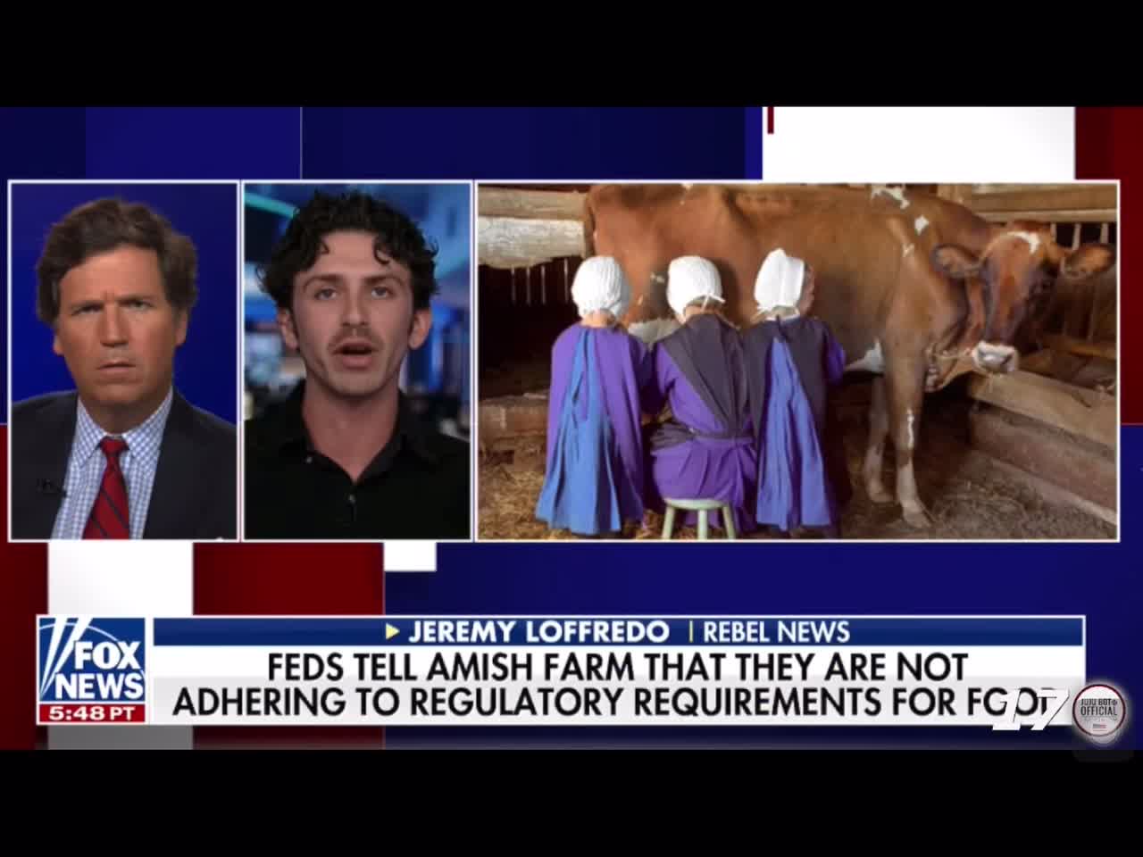 US marshals raid an Amish farmer over selling meat without government approval.