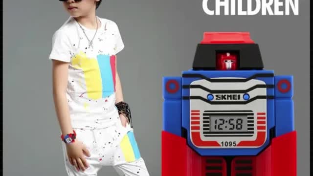 retro transformable robot watch