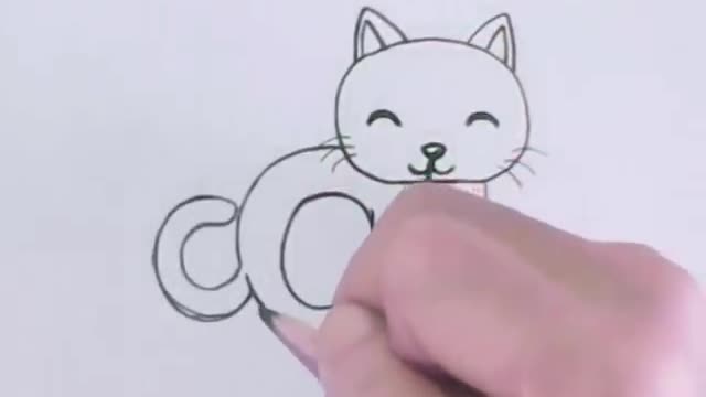 Very Easy! How to turn Words Cat Into a Cartoon Cat. (Wordtoons) learning step by step for kid