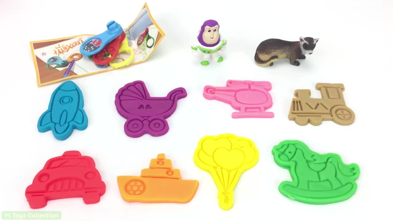 Learn Colors with 8 Color Play Doh Modelling Clay with Transport Molds Surprise Toys Yowie