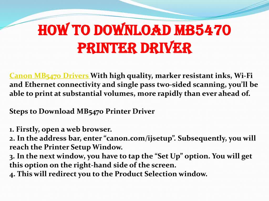 How to Download MB5470 Printer Driver