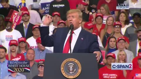 President Donald Trump blasts the Democratic Party