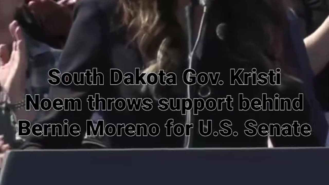 WATCH: South Dakota Gov. Kristi Noem throws support behind Bernie Moreno for U.S. Senate