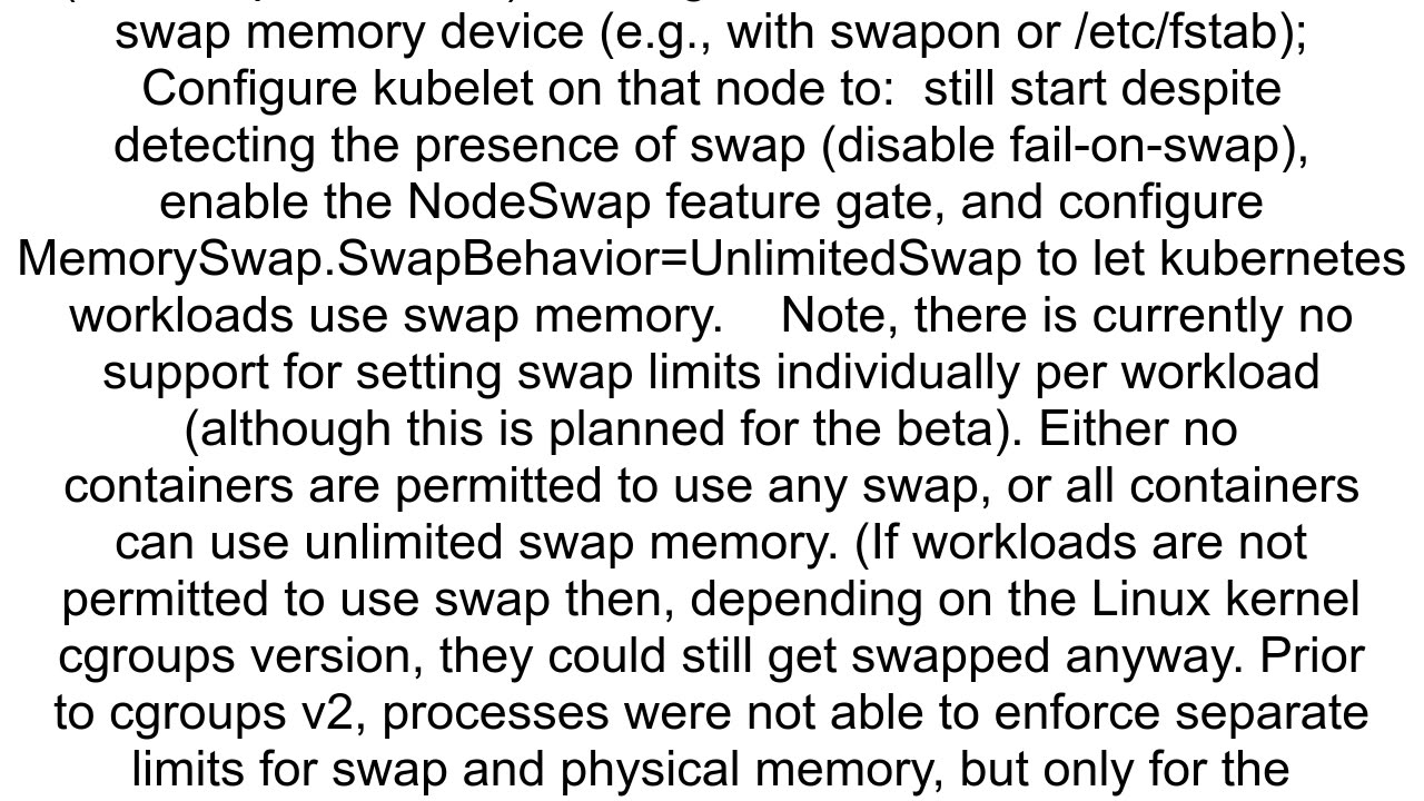 How to add swap memory in kubernetes pods