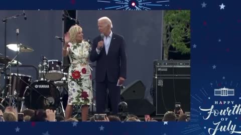 Jill Biden Reminds Joe to Say "God Bless America" at 4th of July Speech