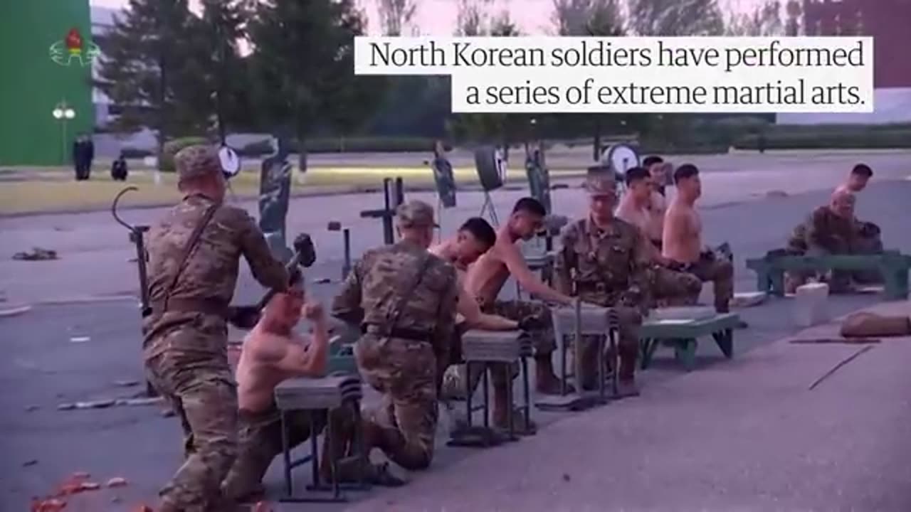 North Korean leader watches extreme martial arts performance