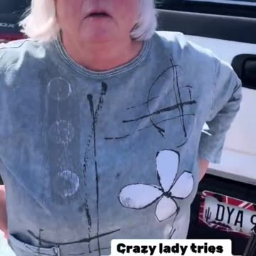 Karen attempts to steal Trump flag in front of owner