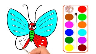 Drawing and Coloring for Kids - How to Draw Butterfly 02