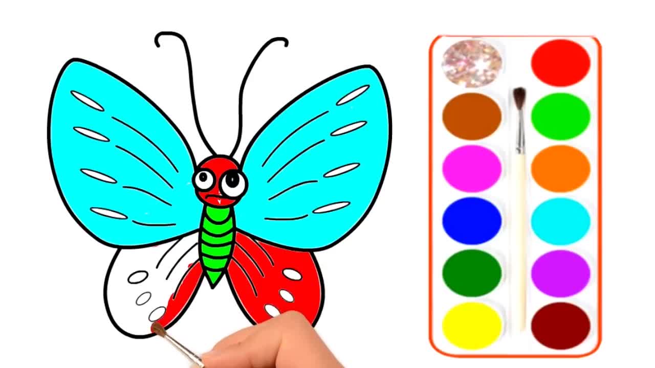 Drawing and Coloring for Kids - How to Draw Butterfly 02