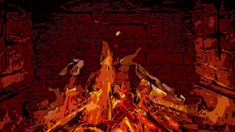 OPEN FIRE {abstract fireplace fire}