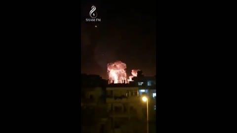 Moment of the Israeli strikes on Latakia port by Sham FM