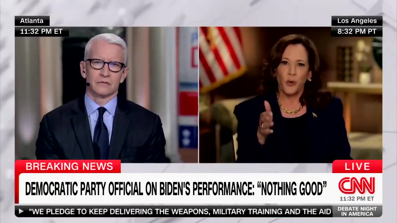 Anderson Cooper Challenging a Defensive Kamala Harris