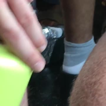 Shoe taped to person foot