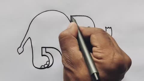 How to draw elephant with 5 5 5