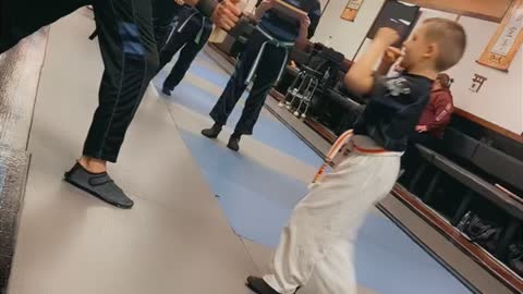Christopher front kick board break