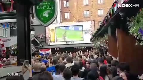 Atmosfera hrvatskih navijača u Dublinu