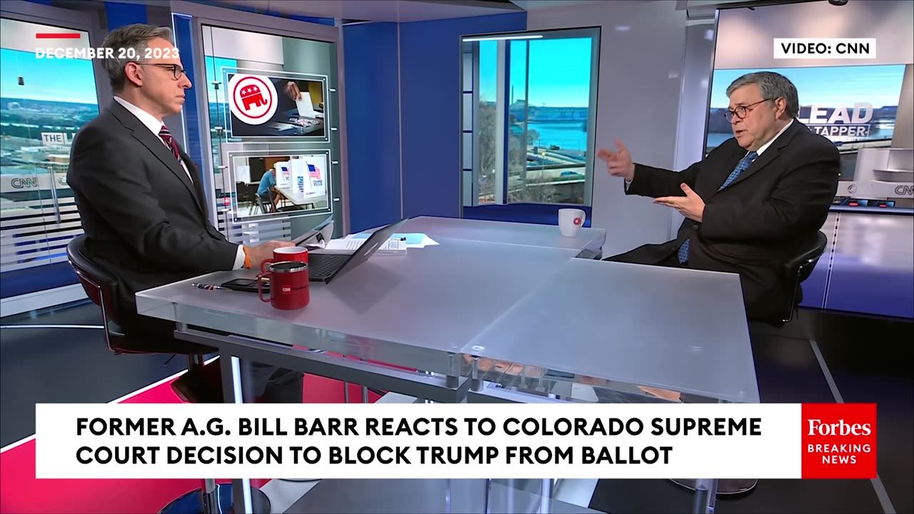 Former A.G. Bill Barr Reacts To Colorado Supreme Court Decision To Block Trump From 2024 Ballot