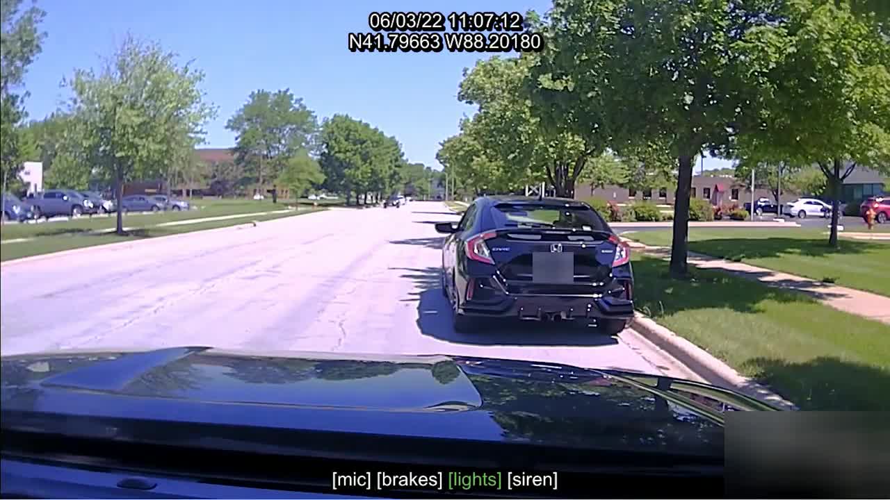 Naperville Police shooting incident - cruiser view