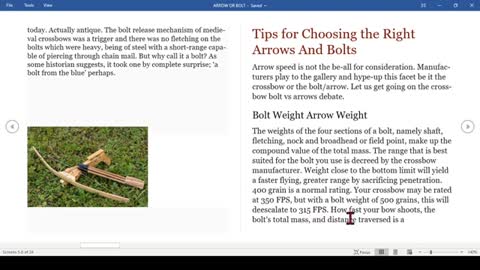 ARROWS OR BOLTS, WHAT DO YOU THINK