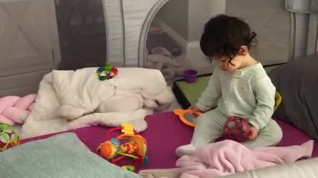 Entertaining herself