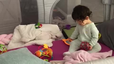 Entertaining herself