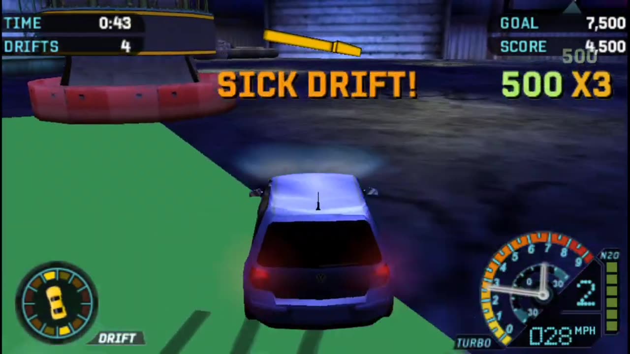 NFS Underground Rivals - Drift Attack Event 1 Gold Difficulty(PPSSP HD)