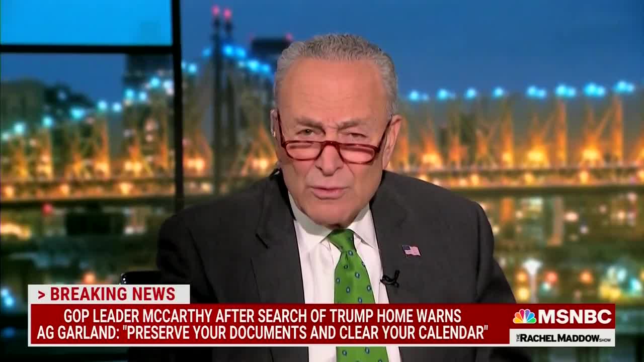 There It Is: Chuck Schumer Admits the REAL Reason for the FBI Raiding Trump
