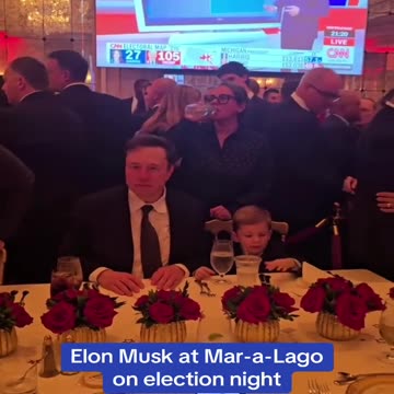 Elon Musk Supporting Trump at Mar-a-Lago on Election Night