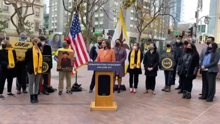 Protestor interrupts Nancy Pelosi in San Francisco