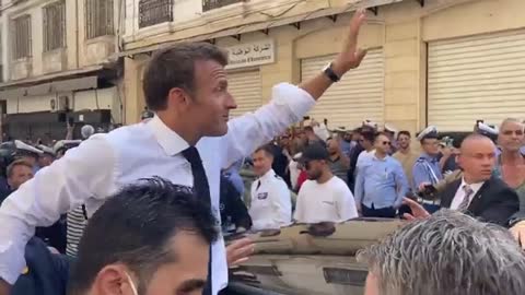 Macron in Algeria thinks the crowds greeting him but are chanting: 'F*ck you!'