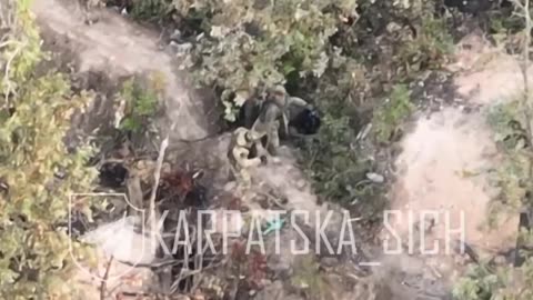 Our drone operator witnessed the Ruzzian BDSM party just on the frontline 👀