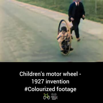 Children's motor wheel 1927 invention #Colourized footage 🚲 🎥