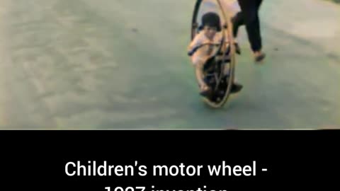 Children's motor wheel 1927 invention #Colourized footage 🚲 🎥
