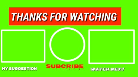 YOUTUBE CHANNEL end screen with green screen free copyright