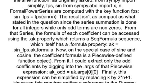 How to find the nth term of a Taylor series in Sympy