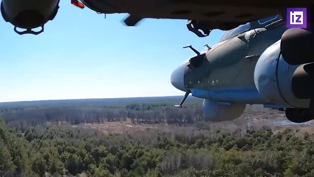 Footage from the Russian Ka-52 "Alligator" helo.