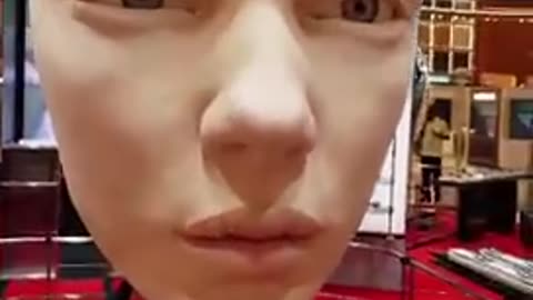 Giant robot face at Sydney airport.mp4