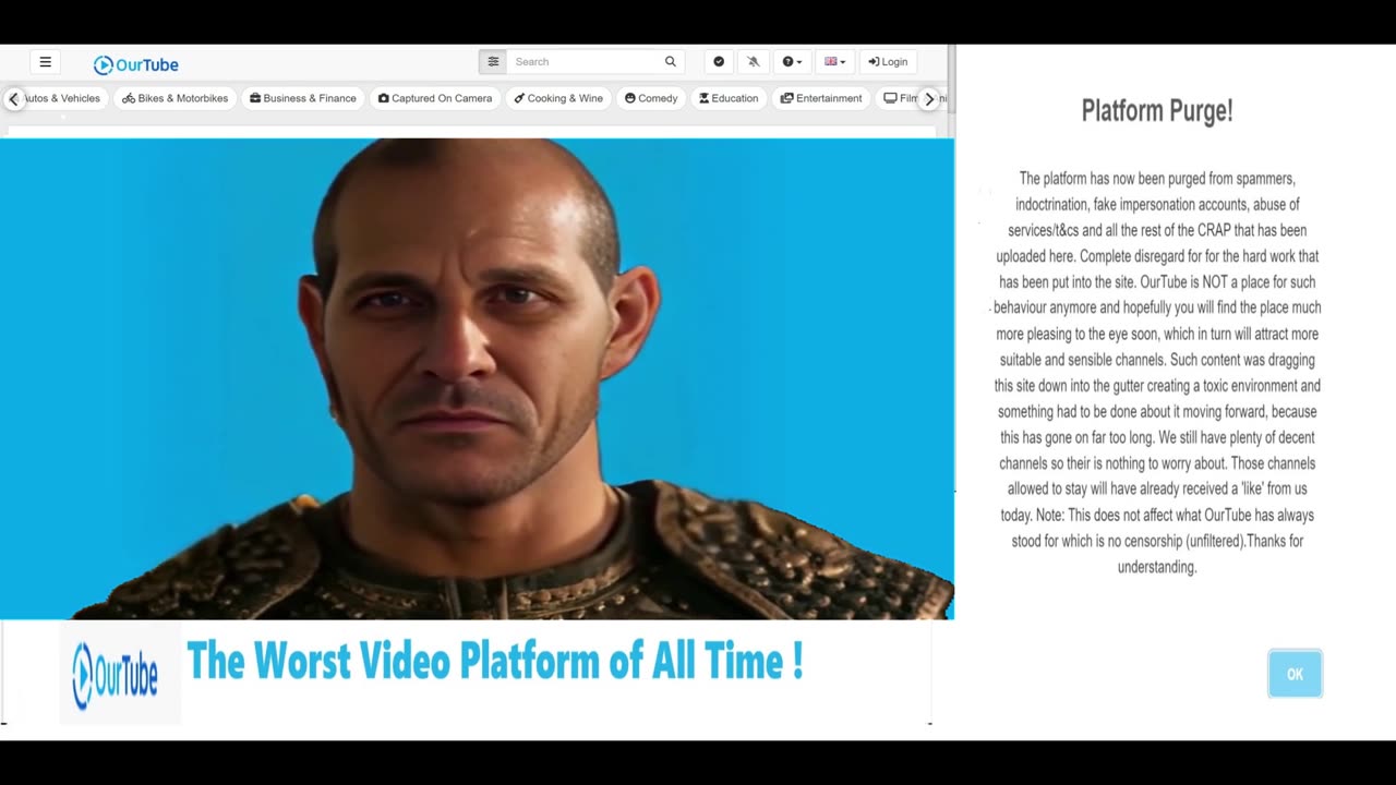 OURTUBE UK BEWARE OF THE WORST VIDEO PLATFORM OF ALL TIME !