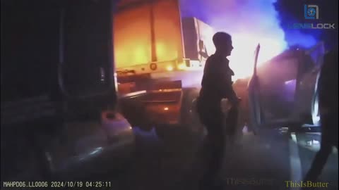Mahwah Police released bodycam of officers rescuing a man before the SUV bursts into flames
