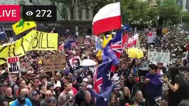 Melbourne Protesing the mandates