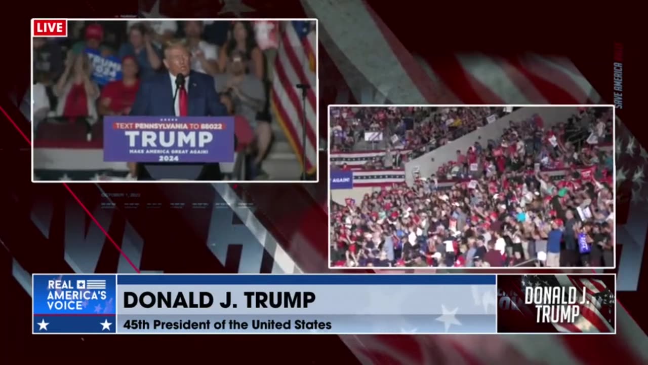 It's alive and rock'n in Erie, PA at the Trump Rally as president trump takes the stage