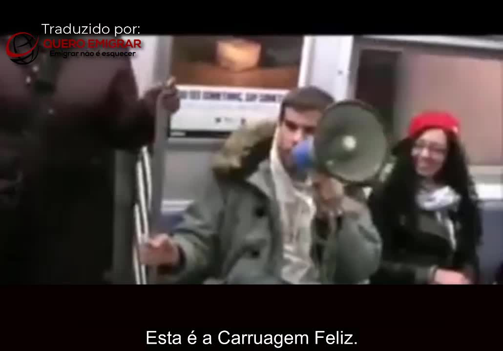 A polícia do Amor atacou o metro de Nova Iorque