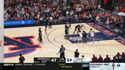 #11 Auburn vs Mississippi State Highlights | NCAA Men's Basketball