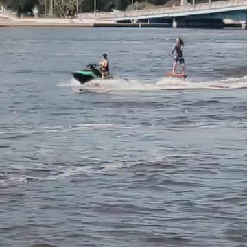 Hoverboarding on the river